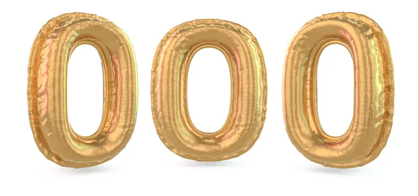 Nummer Digitales Zeichen Aufblasbarer Goldballon Auf Hintergrund Rendering — Stockfoto
