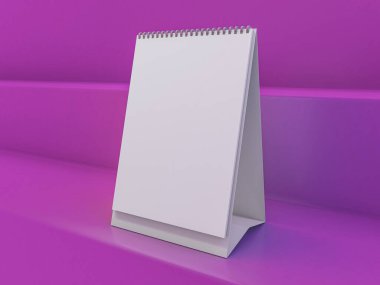 Boş masa takvimi. Model tasarım lüks konsept. 3d oluşturma