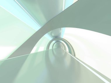 Soyut modern mimari arka plan, boş açık alan iç mekanı. 3B görüntüleme