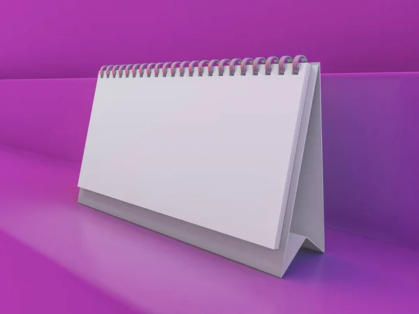 Calendario Della Scrivania Vuoto Mockup Design Concetto Lusso Rendering — Foto Stock