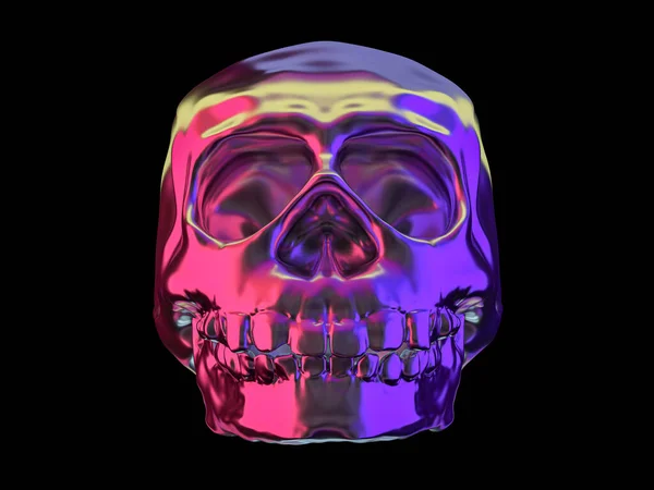 Calavera Humana Abstracta Sobre Fondo Negro Renderizado — Foto de Stock