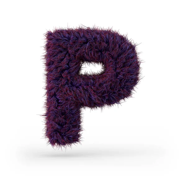 Capital Letter Uppercase Purple Fluffy Furry Font Rendering — Stock Photo, Image