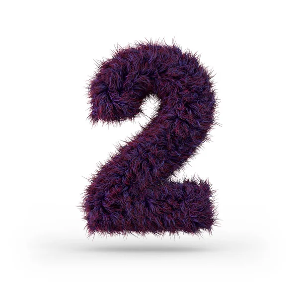 デジタルサイネージ 紫色のふわふわと毛皮のフォント 3Dレンダリング — ストック写真
