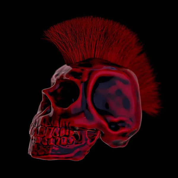 Calavera Humana Abstracta Sobre Fondo Negro Renderizado — Foto de Stock