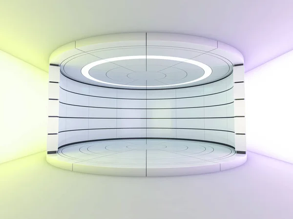 Abstrato Arquitetura Moderna Fundo Vazio Espaço Aberto Interior Renderização — Fotografia de Stock