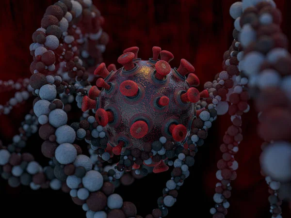 Κόβιντ Παθογόνο Αναπνευστικό Coronavirus 2019 Ncov Γρίπη Ιός Επιτίθεται Στο — Φωτογραφία Αρχείου