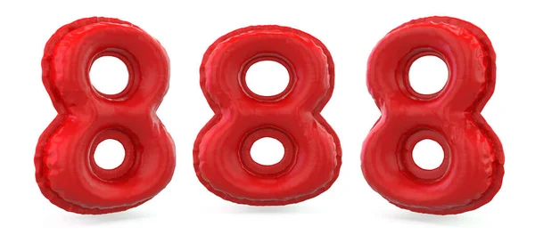 Número Sinal Digital Balão Vermelho Inflável Fundo Renderização — Fotografia de Stock