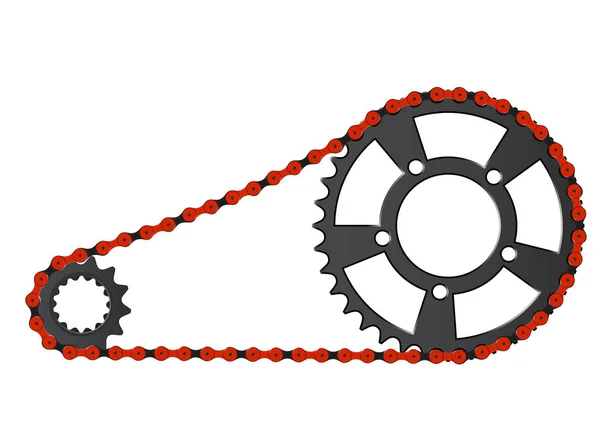 Łańcuch Rowerowy Koła Zębate Napędzane Mechanicznie — Wektor stockowy