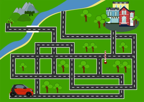 Λαβύρινθο Παιχνίδι Για Παιδιά Labirinth Αυτοκίνητο — Διανυσματικό Αρχείο