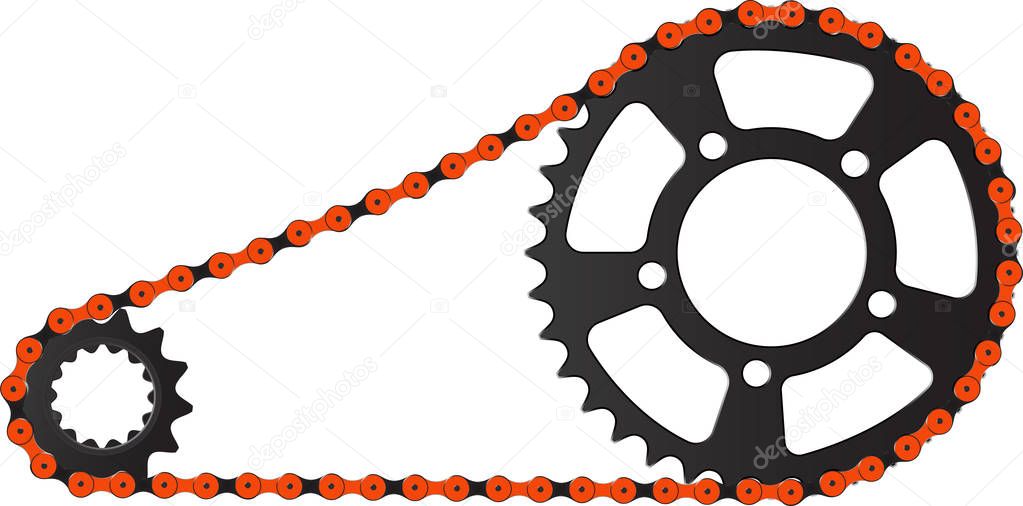 Bicycle Chain Driving Driven Cogs — Stock Vector © Dizara 195413048