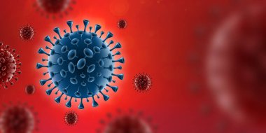 Kırmızı kanda Covid-19 Coronavirus virüsü
