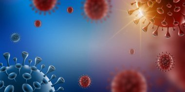 Kırmızı kanda Covid-19 Coronavirus virüsü