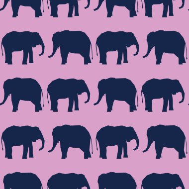 Vector elephants seamless pattern background.