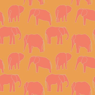 Vector elephants seamless pattern background.