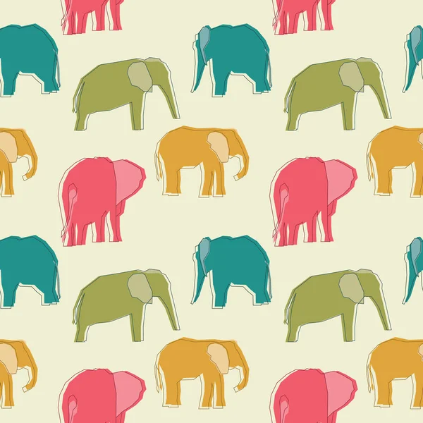 Éléphants vectoriels fond de motif sans couture . — Image vectorielle