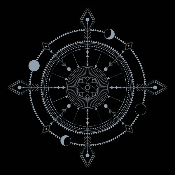 Vektör okült cadı ve sihirli sembol. İyi şans kristalleri, mücevherler, tılsımlar, büyüler. Kumaş, poster, talep ürünleri ve afişler için kullan.