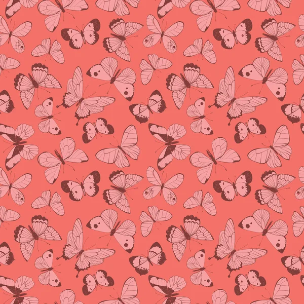 Rengarenk uçan kelebek desensiz arka plan. Tekstil tasarımı, moda baskıları, kağıt arkaplan ve talep ürünleri üzerine baskı için mükemmel.