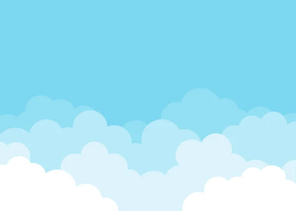 Blue Sky Clouds Top Vector Background — Stock Vector