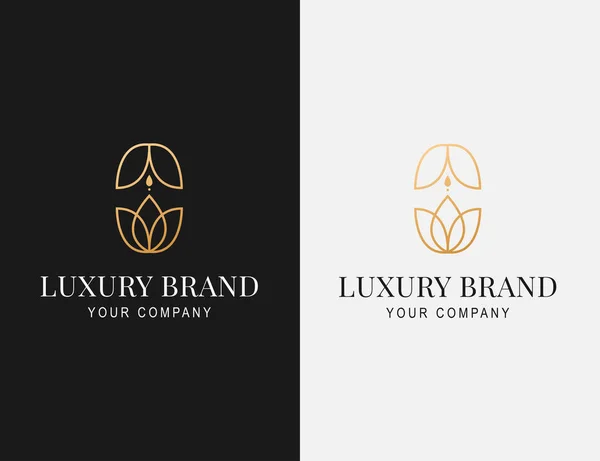 Flower Luxury Logo Design Isolated Background Business — Stock Vector
