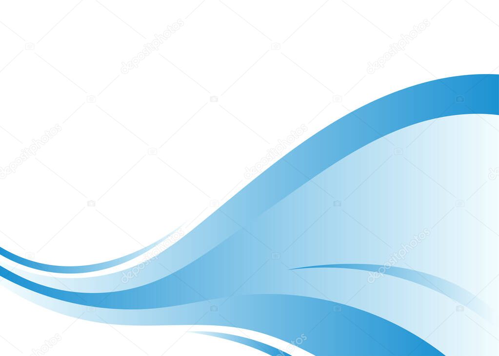 Abstract line blue curve alternating wave abstract banner vector motion background emply for text