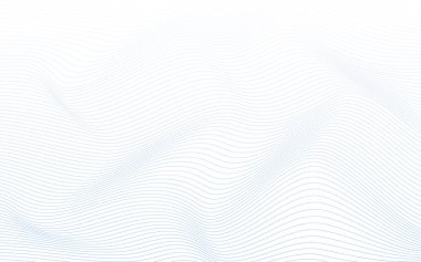 Mavi minimal ince okyanus dalgası eğrisi soyut vektör beyaz arkaplan illüstrasyonu