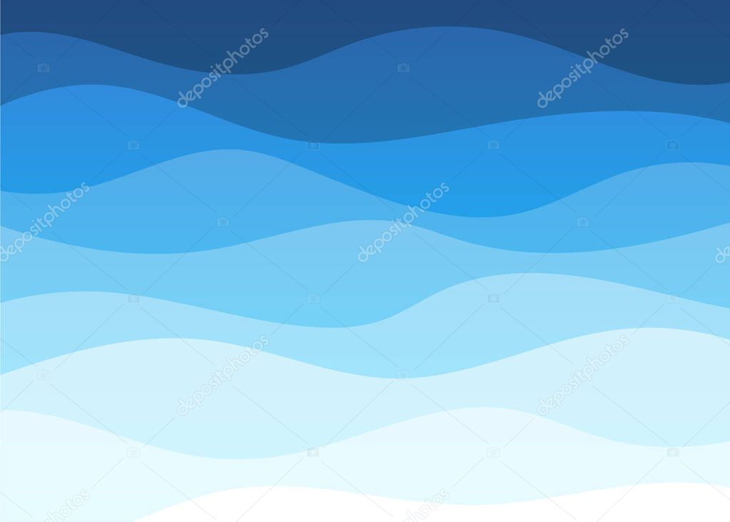 Abstract deep blue wave alternating banner vector background illustration