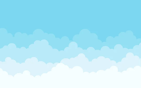 Douceur Nuages Blancs Sur Dessus Avec Ciel Bleu Paysage Extérieur — Image vectorielle