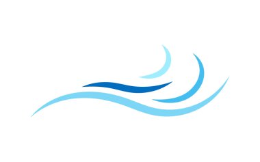 Beyaz arkaplan vektör illüstrasyonunda izole edilmiş okyanus dalga simgesi nesnesi