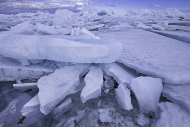 Mackinac 'ın Mavi Buz Kırıkları Boğazı, Michigan Gölü, ABD