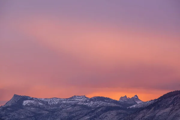 Paisagem Serra Nevada Montanhas Pôr Sol Glacier Point Yosemite National — Fotografia de Stock