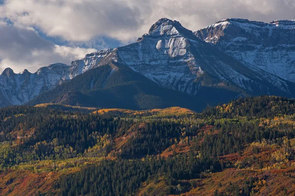 Herfst Landschap Dallas Verdelen San Juan Mountains Colorado Verenigde Staten — Stockfoto