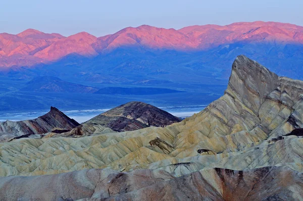 Tájkép Napkeltekor Arany Kanyon Panamint Hegység Zabriskie Kilátóból Death Valley — Stock Fotó