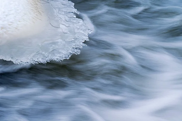 Paisaje Invernal Del Río Battle Creek Con Formación Hielo Capturado — Foto de Stock