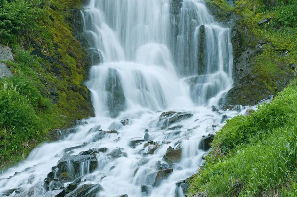 Landscape Vidae Falls Captured Motion Blur Crater Lake National Park — Stock Photo, Image