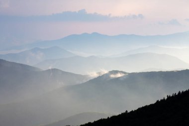 Clingmans Dome 'dan bahar gün doğumu, Great Smoky Mountains Ulusal Parkı, Tennessee, ABD