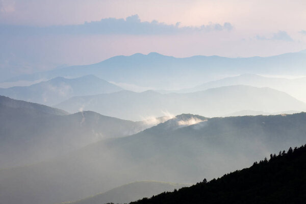 Spring sunrise from Clingmans Dome, Great Smoky Mountains National Park, Tennessee, USA