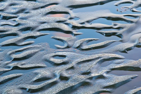 Abstrakt Närbild Ett Ismönster Lake Doster Michigan Usa — Stockfoto
