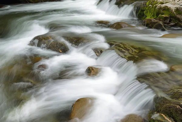 Paisagem Primavera Uma Cascata Corredeiras Little Pigeon River Great Smoky — Fotografia de Stock