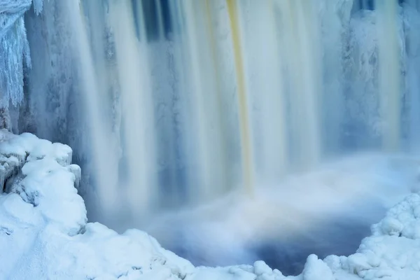 Winter Upper Tahquamenon Falls Framed Ice Captured Motion Blur Michigan — стоковое фото