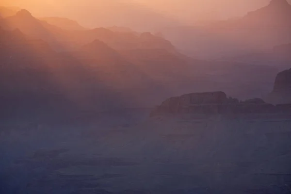 Τοπίο Στο Ηλιοβασίλεμα Ηλιαχτίδες Του Grand Canyon Από Lipan Overlook — Φωτογραφία Αρχείου