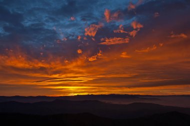 Şafakta manzara, Clingman 's Dome' dan Great Smoky Dağları Ulusal Parkı, Tennessee, ABD