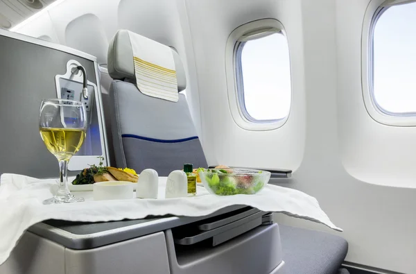 Airplane cabin business class — Stock Photo, Image