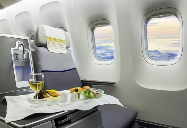 Airplane cabin business class — Stock Photo, Image