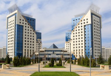 Almatı, Kazakistan - 12 Ekim 2016: atletler Köyü Kış Üniversite Oyunları 2017 Almatı şehrinde 2016 yılında yaptırılmıştır.