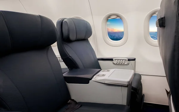 Boş Sandalye Penceresinin Içini Uçağın — Stok fotoğraf