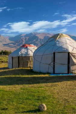 Kırgızistan, Issyk Kul 'da Göçebe Çadırları Yurt