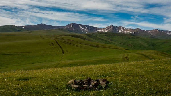 Alpská Louka Náhorní Plošině Assy Město Almaty Kazachstán — Stock fotografie