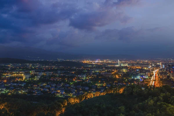 Nacht Uitzicht Almaty Stad — Stockfoto