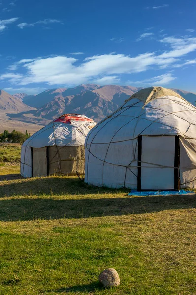 Кочевые Палатки Юрт Иссык Куле Кыргызстан — стоковое фото