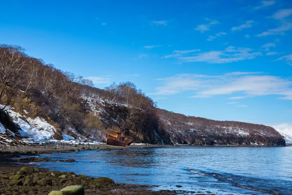 Verlassenes Fischerboot Kamtschatka Russland — Stockfoto